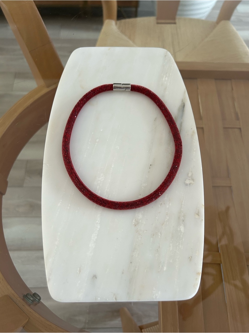 Swarovski Stardust Sparkle Red Mesh Necklace - Women Jewelry